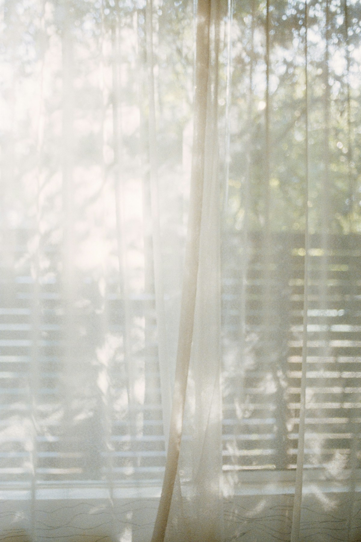 A little light revealing the texture of a curtain